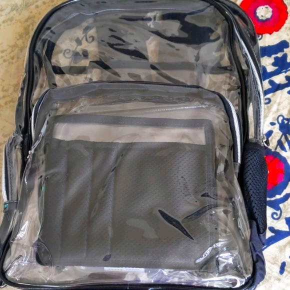 2 in 1 Large Heavy PVC Clear Backpack - Picture 1 of 8